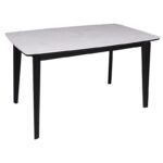 DANNY Τραπέζι Τραπεζαρίας- Κουζίνας, Ξύλο Μαύρο-Επιφάνεια Sintered Stone Άσπρο 130x80x75cm - Image 5