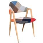 DELTA Πολυθρόνα Μέταλλο Βαφή Φυσικό, Ύφασμα Patchwork 50x55x80cm - Image 7