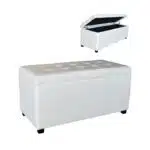 DENISE Σκαμπό με Αποθηκευτικό Χώρο - Ταμπουρέ, PU Εκρού 88x43x45cm - Image 10