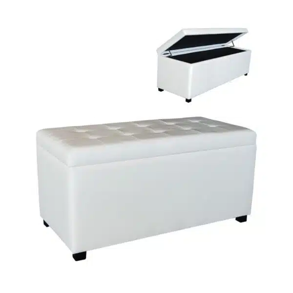 DENISE Σκαμπό με Αποθηκευτικό Χώρο - Ταμπουρέ, PU Εκρού 88x43x45cm - Image 10