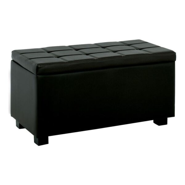 DENISE Σκαμπό με Αποθηκευτικό Χώρο - Ταμπουρέ, PU Μαύρο 88x43x45cm - Image 7