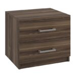 LIFE-W Κομοδίνο με 2 Συρτάρια, Απόχρωση Καρυδί 48x40x41cm - Image 4