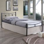 DUGAN Κρεβάτι Μονό, για Στρώμα 90x200cm, Μέταλλο Βαφή Μαύρο 96x205x83cm - Image 7