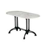 EKO Τραπέζι Αίθριο Oval Μαντέμι, Μάρμαρο 70x110x74cm Oval - Image 6