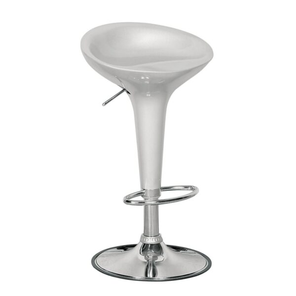 DISCO Σκαμπό BAR, Βάση Χρώμιο, ABS Silver, Ύψος Ρυθμιζόμενο, Περιστρεφόμενο 44x40x71/92cm - Image 14