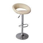 BELT Σκαμπό BAR με Πλάτη, Βάση Χρώμιο, PU Μπεζ, Ρύθμιση Ύψους, Περιστρεφόμενο 54x49x61/82-82/103cm - Image 10