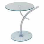 RAVEL Τραπεζάκι Βοηθητικό Χρώμιο - Γυαλί Clear Tempered Φ50cm H.58cm - Image 11