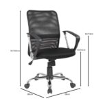 BF2009 Πολυθρόνα Γραφείου Mesh Μαύρο 58x60x91/101cm - Image 9