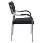 ALPHA Πολυθρόνα Γραφείου Επισκέπτη, Χρώμιο, Pu Μαύρο 52x58x87cm - Image 29