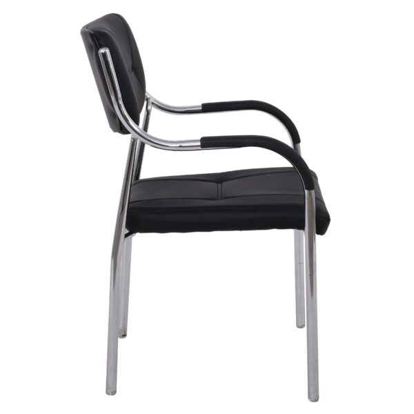 ALPHA Πολυθρόνα Γραφείου Επισκέπτη, Χρώμιο, Pu Μαύρο 52x58x87cm - Image 29