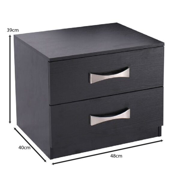 LIFE Κομοδίνο με 2 Συρτάρια, Απόχρωση Zebrano 48x40x39cm - Image 11