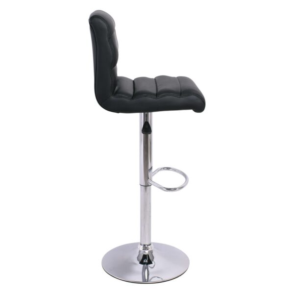 DYLAN Σκαμπό BAR με Πλάτη, Χρώμιο, Pu Μαύρο, Ρυθμιζόμενο Ύψος, Περιστρεφόμενο 40x52x63/97-84/118cm - Image 22