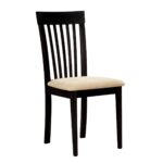 CORINA Καρέκλα Κουζίνας Τραπεζαρίας, Οξiά Απόχρωση Σκούρο Καρυδί, PVC Εκρού 46x54x95cm - Image 11