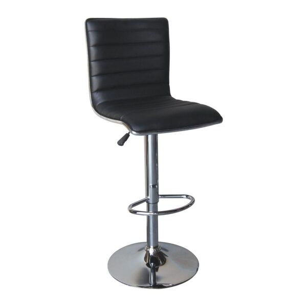 ALFI Σκαμπό BAR με Πλάτη, Βάση Χρώμιο, PU Μαύρο, Ρύθμιση Ύψους, Περιστρεφόμενο 41x50x59/94-80/115cm - Image 11