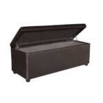 DENISE Σκαμπό Αποθηκευτικό - Ταμπουρέ, PU Σκούρο Καφέ 113x43x45cm - Image 12