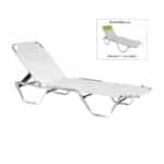 CRETA Ξαπλώστρα Αλουμινίου Textilene Άσπρο, Στοιβαζόμενη 60x197x30cm Προφίλ 25x25x1,5mm - Image 8