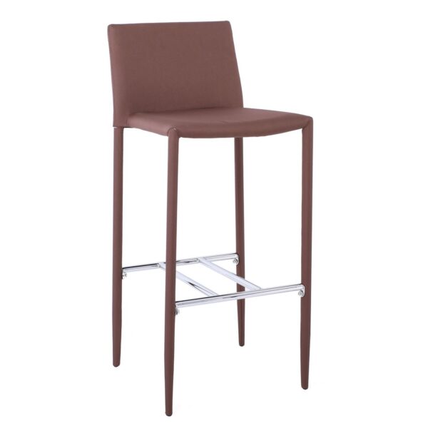 REGINA Σκαμπό BAR με Πλάτη, Ύφασμα Αδιάβροχο Καφέ 41x49x76/100cm - Image 8