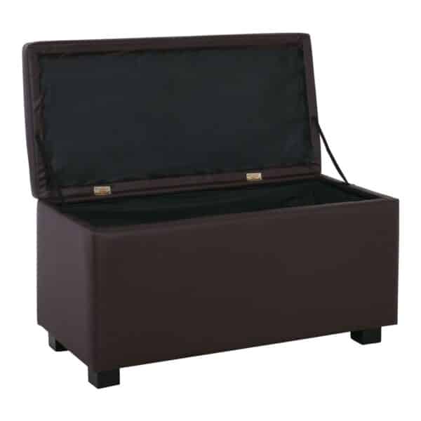DENISE Σκαμπο με Αποθηκευτικό Χώρο - Ταμπουρέ, PU Σκούρο Καφέ 88x43x45cm - Image 18