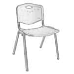 STUDY Καρέκλα Στοιβαζόμενη Μέταλλο Βαφή Silver, PP Μαύρο 53x55x77cm - Image 19