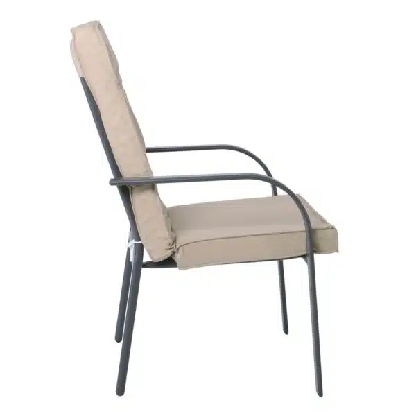 ASTOR Πολυθρόνα Κήπου - Βεράντας, Μέταλλο Βαφή Ανθρακί, Μαξιλάρι Μπεζ 60x77x104cm - Image 21