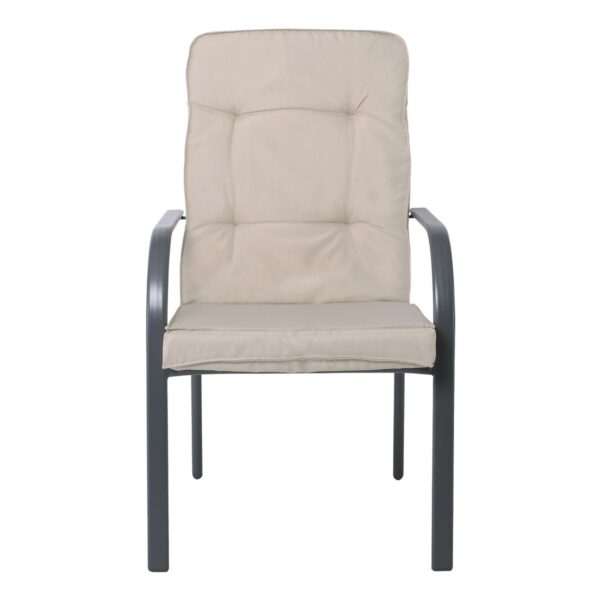 ASTOR Πολυθρόνα Κήπου - Βεράντας, Μέταλλο Βαφή Ανθρακί, Μαξιλάρι Μπεζ 60x77x104cm - Image 23