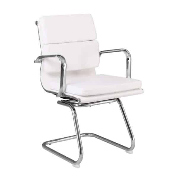 BF4800V Πολυθρόνα Γραφείου Επισκέπτη, Μέταλλο Χρώμιο, PU  Άσπρο 55x63x92cm - Image 23