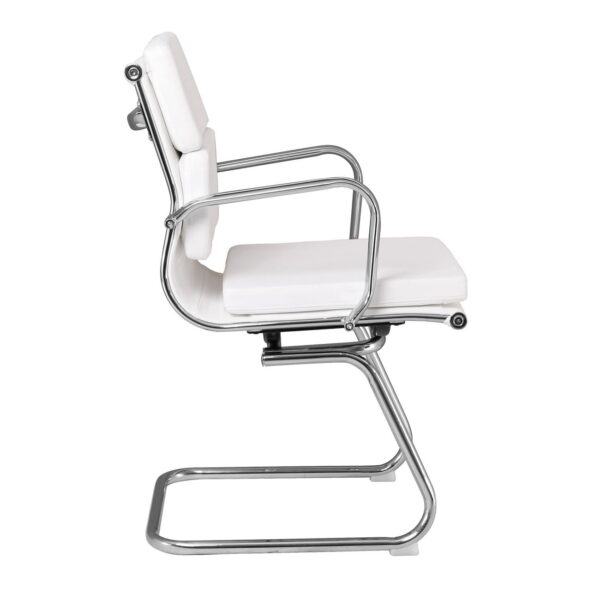 BF4800V Πολυθρόνα Γραφείου Επισκέπτη, Μέταλλο Χρώμιο, PU  Άσπρο 55x63x92cm - Image 25