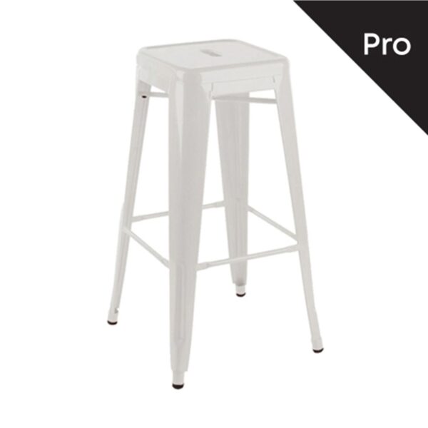 RELIX Σκαμπό Bar-Pro, Στοιβαζόμενο, Μέταλλο Βαφή Άσπρο 43x43 H.76cm - Image 11