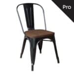 RELIX Wood Καρέκλα-Pro, Στοιβαζόμενη, Μέταλλο Βαφή Μαύρο, Κάθισμα Dark Oak 45x51x85cm - Image 11