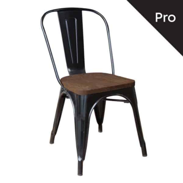 RELIX Wood Καρέκλα-Pro, Στοιβαζόμενη, Μέταλλο Βαφή Μαύρο, Κάθισμα Dark Oak 45x51x85cm - Image 11