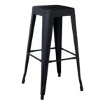 RELIX Σκαμπό Bar Στοιβαζόμενο, Μέταλλο Βαφή Μαύρο Extra Matte 42x42 H.76cm - Image 8