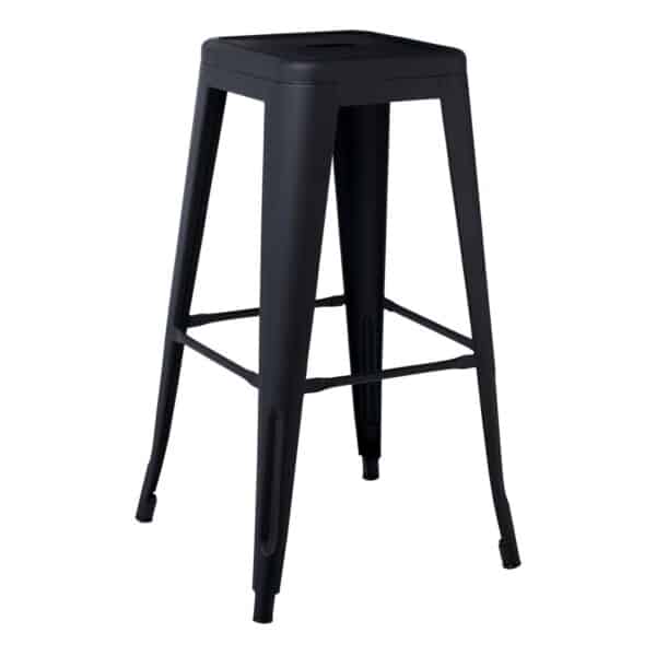 RELIX Σκαμπό Bar Στοιβαζόμενο, Μέταλλο Βαφή Μαύρο Extra Matte 42x42 H.76cm - Image 8