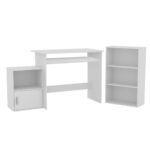 DECON Set Γραφείο Άσπρο: Γραφείο 90x50x75cm Βιβλιοθήκη 50x23x80cm Ντουλάπι 41x29x54cm 90x50x75-50x23x80-41x29x54cm - Image 8