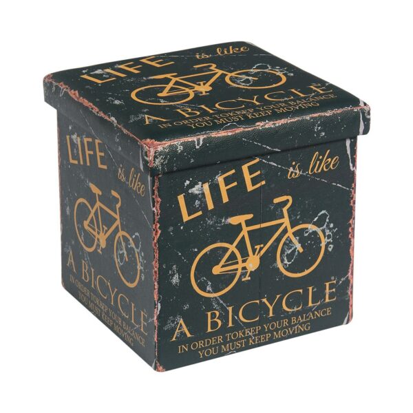 ORION Σκαμπό Αποθηκευτικό - Βοηθητικό, PU Deco Bike 38x38x38cm - Image 8