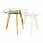 TARGET Τραπεζάκι Βοηθητικό Ξύλο - Γυαλί 8mm Φ50cm H.46cm - Image 11