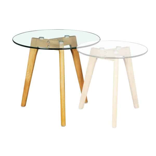 TARGET Τραπεζάκι Βοηθητικό Ξύλο - Γυαλί 8mm Φ50cm H.46cm - Image 11