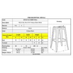 RELIX Σκαμπό Bar-Pro H.67cm, Στοιβαζόμενο, Μέταλλο Βαφή Antique Black 43x43 H.67cm - Image 9