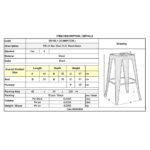 RELIX Σκαμπό Bar-Pro H.67cm, Στοιβαζόμενο, Μέταλλο Βαφή Μαύρο 43x43 H.67cm - Image 12