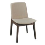 EMMA Καρέκλα Τραπεζαρίας Οξιά Καρυδί, Ύφασμα Μπεζ 49x57x83cm - Image 8