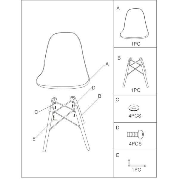 ART Wood Καρέκλα Τραπεζαρίας - Κουζίνας, Πόδια Οξιά, Κάθισμα PET Clear - 1 Step K/D 45x48x81cm - Image 20
