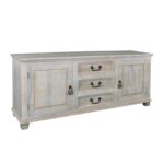 MAISON SARDAR Μπουφές Σαλονιού 3 Συρτάρια, 2 Ντουλάπια, Ξύλο Mango, Απόχρωση Antique Άσπρο 175x45x76cm - Image 6