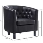 BOGA Button Πολυθρόνα Σαλονιού Καθιστικού, Pvc Μαύρο 76x69x75cm - Image 12