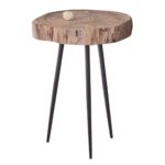 PATEL Τραπεζάκι Σαλονιού Καθιστικού, Μέταλλο Βαφή Μαύρο, Ξύλο Ακακία Φυσικό +/-35x39x54cm - Image 8