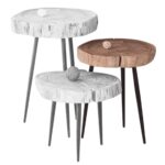 PATEL Τραπεζάκι Σαλονιού Καθιστικού, Μέταλλο Βαφή Μαύρο, Ξύλο Ακακία Φυσικό +/-34x33x40cm - Image 9