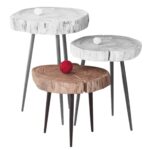 PATEL Τραπεζάκι Σαλονιού Καθιστικού, Μέταλλο Βαφή Μαύρο, Ξύλο Ακακία Φυσικό +/-33x32x30cm - Image 9