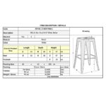 RELIX Σκαμπό Bar-Pro H.67cm, Στοιβαζόμενο, Μέταλλο Βαφή Άσπρο 43x43 H.67cm - Image 9