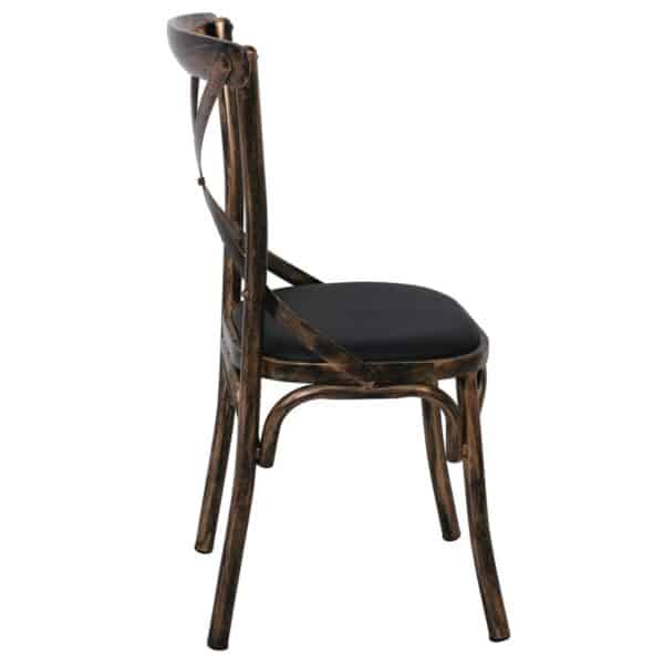 MARLIN Καρέκλα Τραπεζαρίας Μέταλλο Βαφή Black Gold, PU Μαύρο 52x51x86cm - Image 16