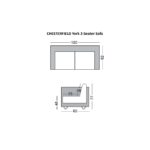 CHESTERFIELD York Kαναπές 2Θέσιος Σαλονιού - Καθιστικού, Ύφασμα Απόχρωση Καφέ Camel 150x82x77cm - Image 9