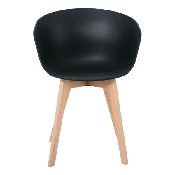 OPTIM Πολυθρόνα Ξύλινο Πόδι Οξιά Φυσικό, PP Μαύρο 54x51x79cm - Image 15