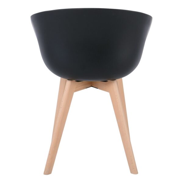 OPTIM Πολυθρόνα Ξύλινο Πόδι Οξιά Φυσικό, PP Μαύρο 54x51x79cm - Image 17